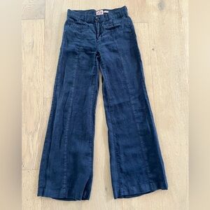 Juicy Couture Rare Vintage Navy Linen Wide Leg Low Rise Pants sz 0
